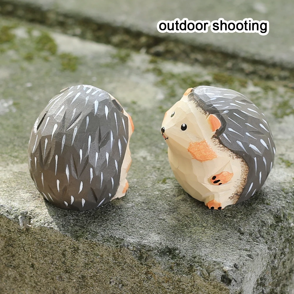 Handcrafted wood carving Home decorations desk accessories room decor Handmade Hedgehog Statue Hand-carved room decor Hedgehog