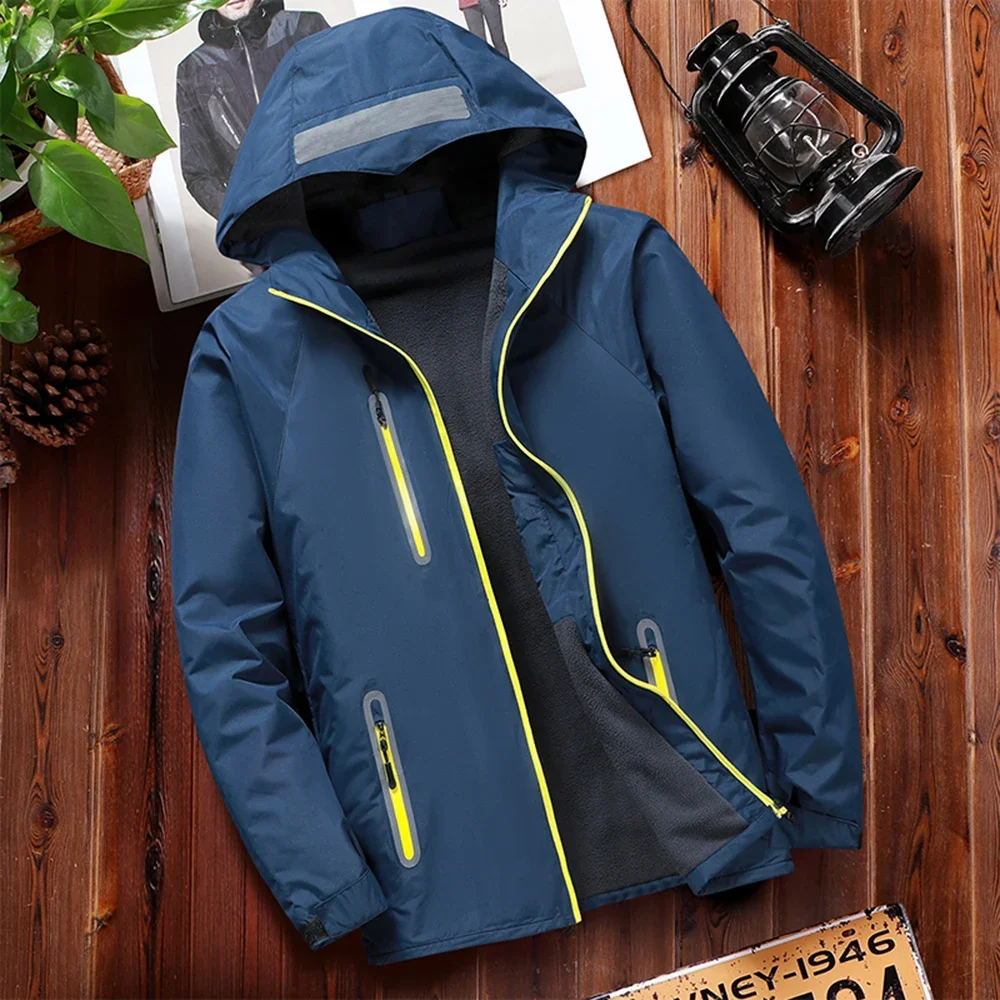 2023 Men Autumn Thin Outdoor Jacket Waterproof Jacket Outwear Windbreaker Reflective Article Jackets For Men Rain 4