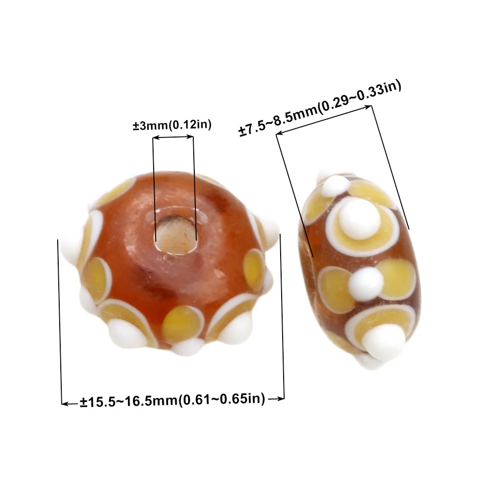 Vintage Floral Handmade Lampwork Glass Beads