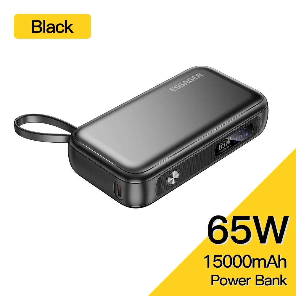 Essager 15000mAh Portable Power Bank in With USB C Cable External Spare Battery  Pack for iPhone iPad Macbook 65W Fast Charger - AliExpress