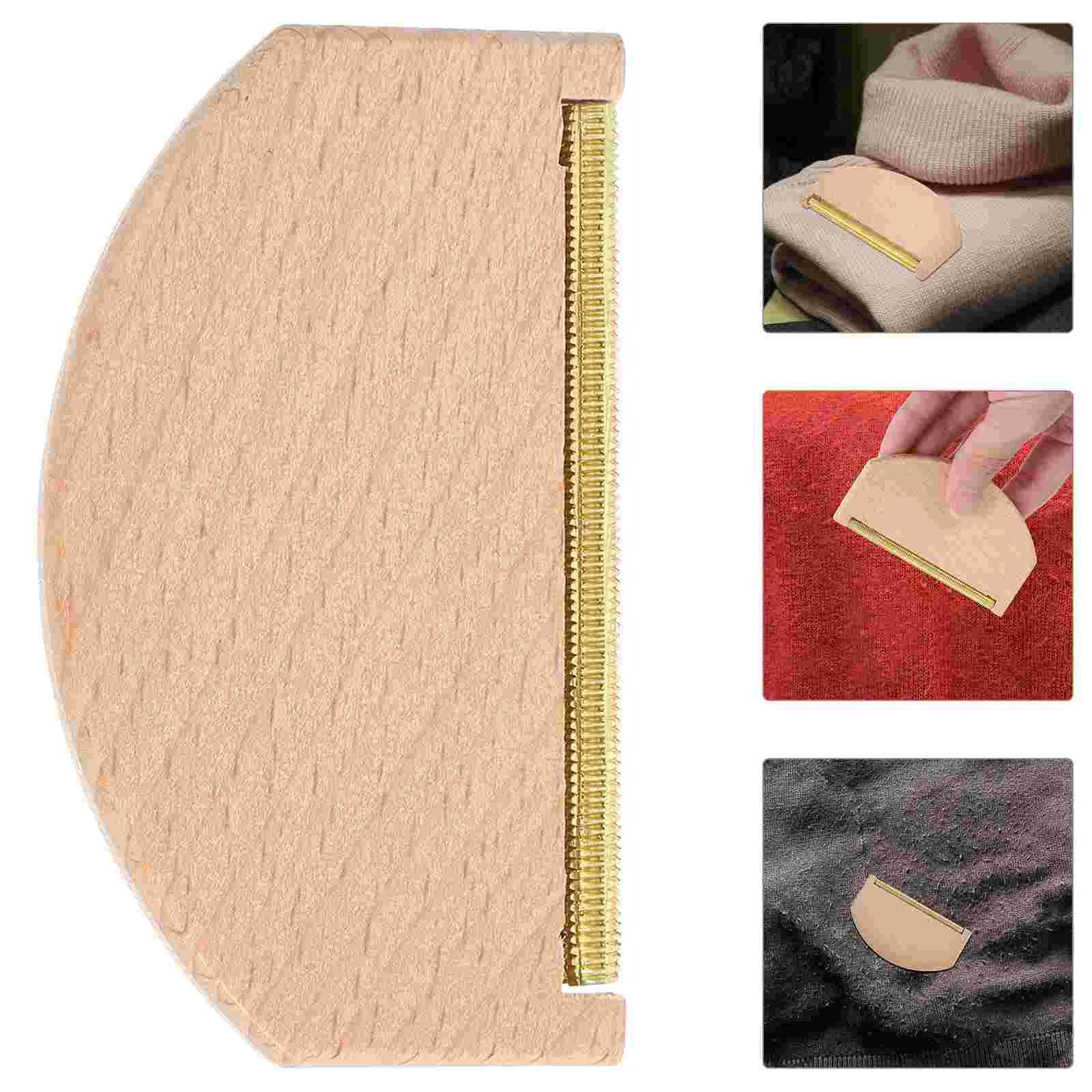 Golden Copper Wood Handle Wool Defuzzer Sweater Pilling Remover Fabric Lint Brush Knitwear Comb Cashmere Cleaner Manual Sweater