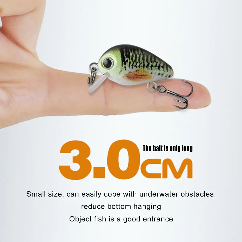 5pcs Mini Crankbait Fishing Lure 30mm 2g Floating Wobbler Swimbait Fishing Bait for Freshwater & Saltwater Angling