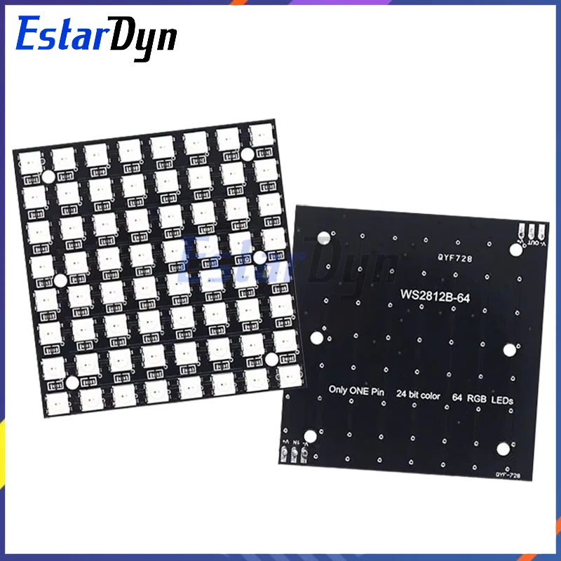 Panneau matriciel LED 8x8 WS2812, 64 Pixels RGB 5050 SMD, adressable Programmable pour Arduino/ESP32, décor/signe DIY haute luminosité