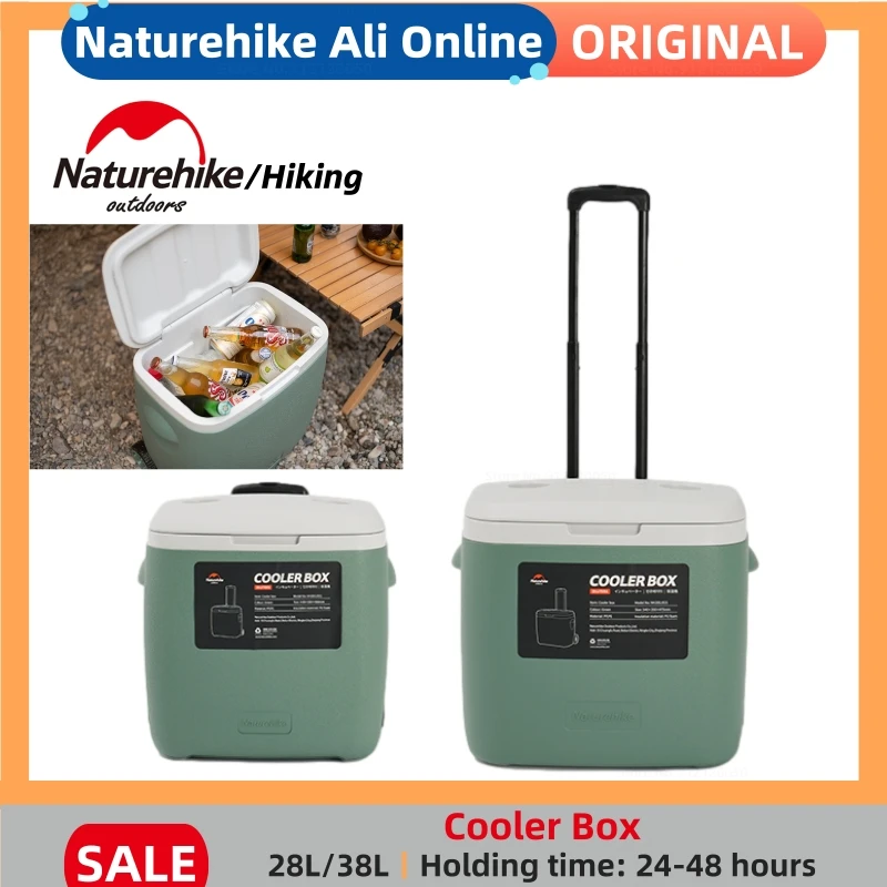 Naturehike Outdoor Trolley Cooler Box 38L Picnic Equipment Summer