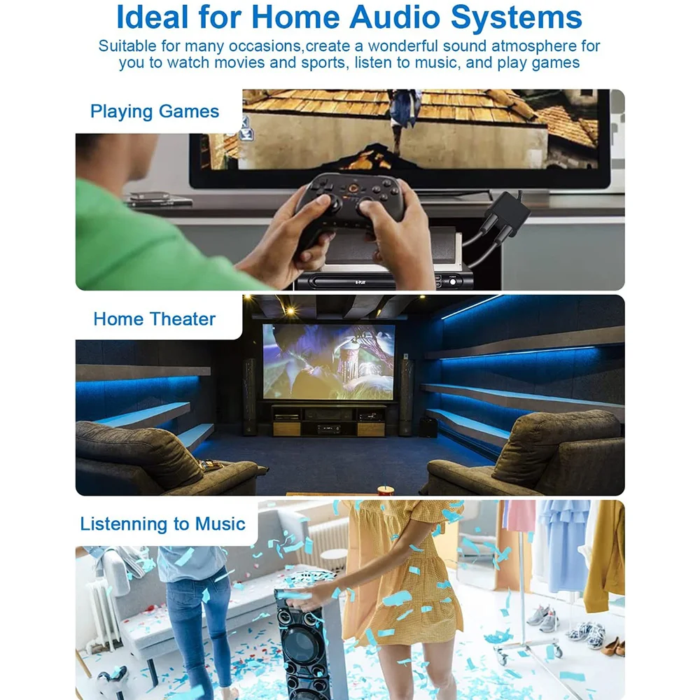 Dual Function Toslink Male to Female Optical Audio Splitter with Gold-Plated Connector
