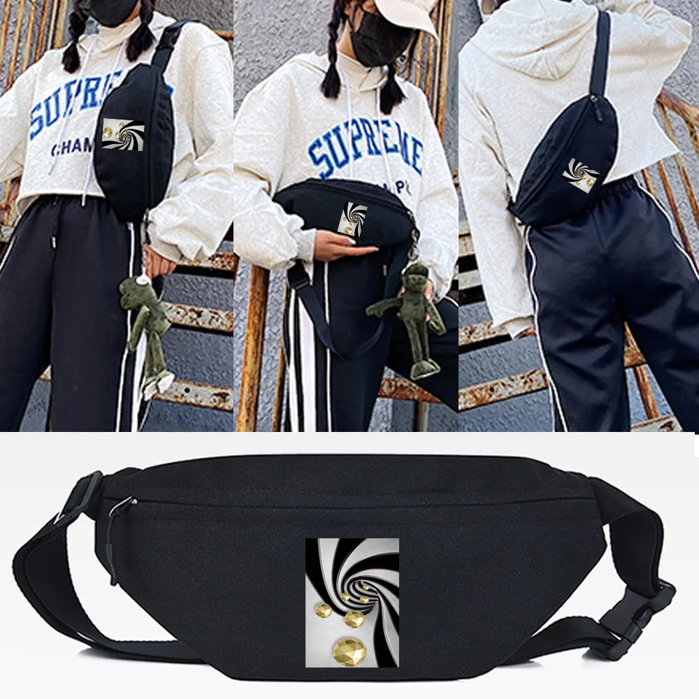 

Waist Bag Unisex Fashion Tote Bags Running Belt Cross Shoulder Pack Vertigo Pattern Print Wallet Pouch Belt Phone Bag Chest Bag