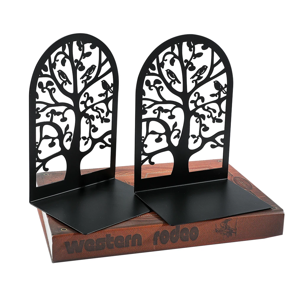 2Pc Tree of Life bookend, metal material, desktop book placement bookend, office storage ornaments and decorations