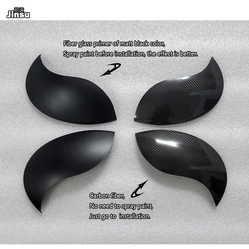 Carbon Fiber Car Headlight Eyebrows Cover FRP Front Angry Eyelids MINI F54 CLUBMAN F57 CABRIO 3 doors F55 F56 COOPER S