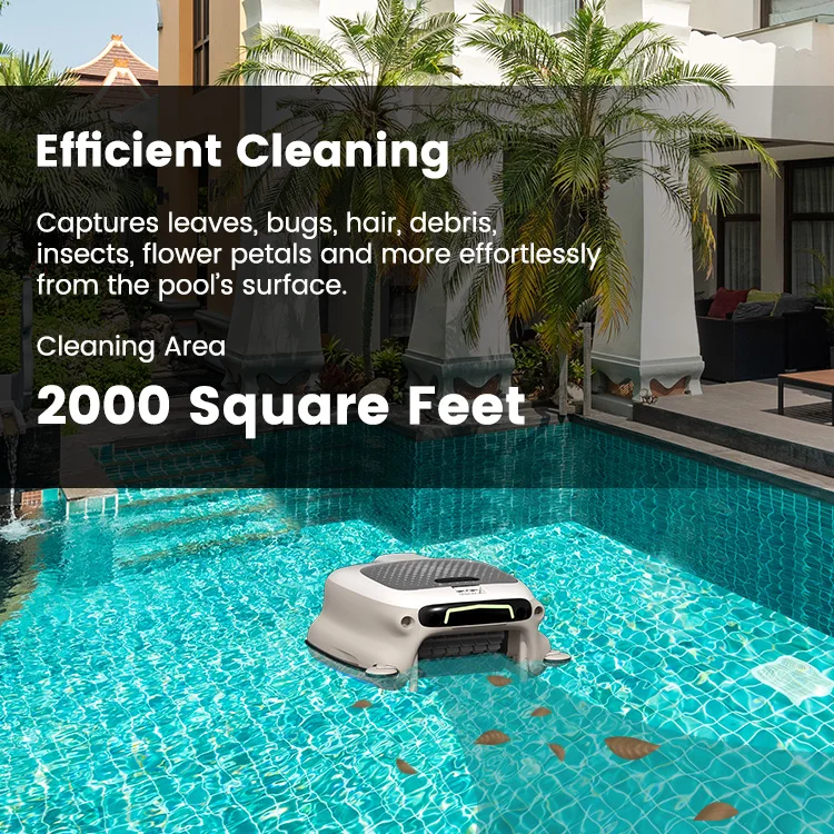 YUNDA Pool Surface Cleaner Robot With Rechargeable Dual Mode Cordless Robotic Pool Cleaner Skimmer Pool