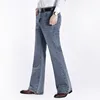 2024 New Male Bell Bottom Denim Trousers High Quality Boot Cut Jeans Men's Clothing Casual Business Flares Pants 1