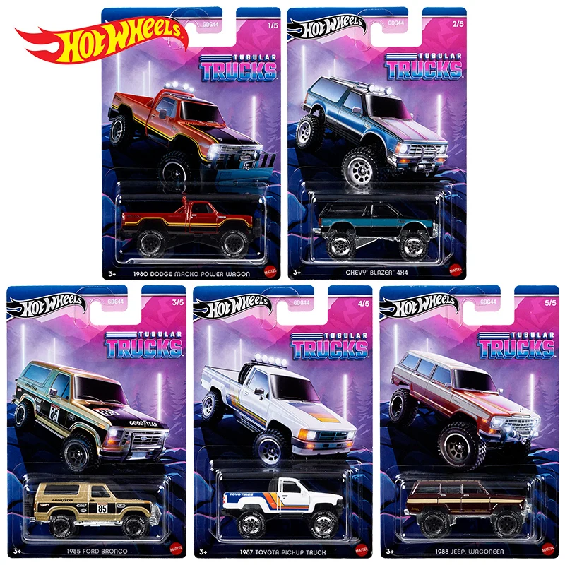 

Оригинальные автомобильные трубчатые грузовики Hot Wheels, литые под давлением Игрушки для мальчиков Ddge Macho Power Wagon Chevy Blazer Jeep Toyota, подарок на день рождения