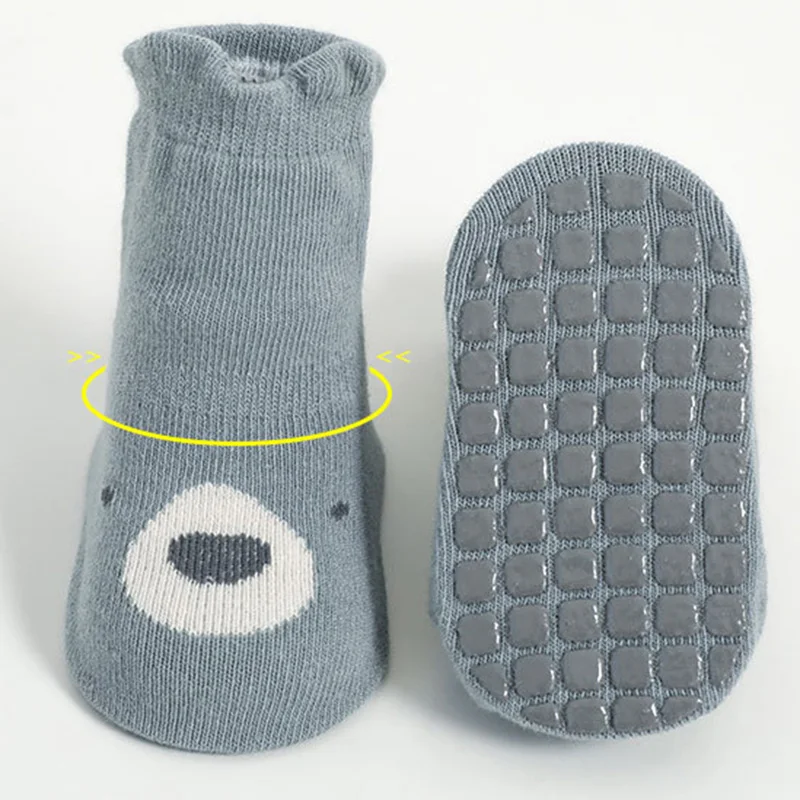 Cartoon Infant Baby First Walker Sock for Boy Girl Cartoon Animal Non-slip Floor Sock for Toddler Spring Autumn Soft Cotton Sock