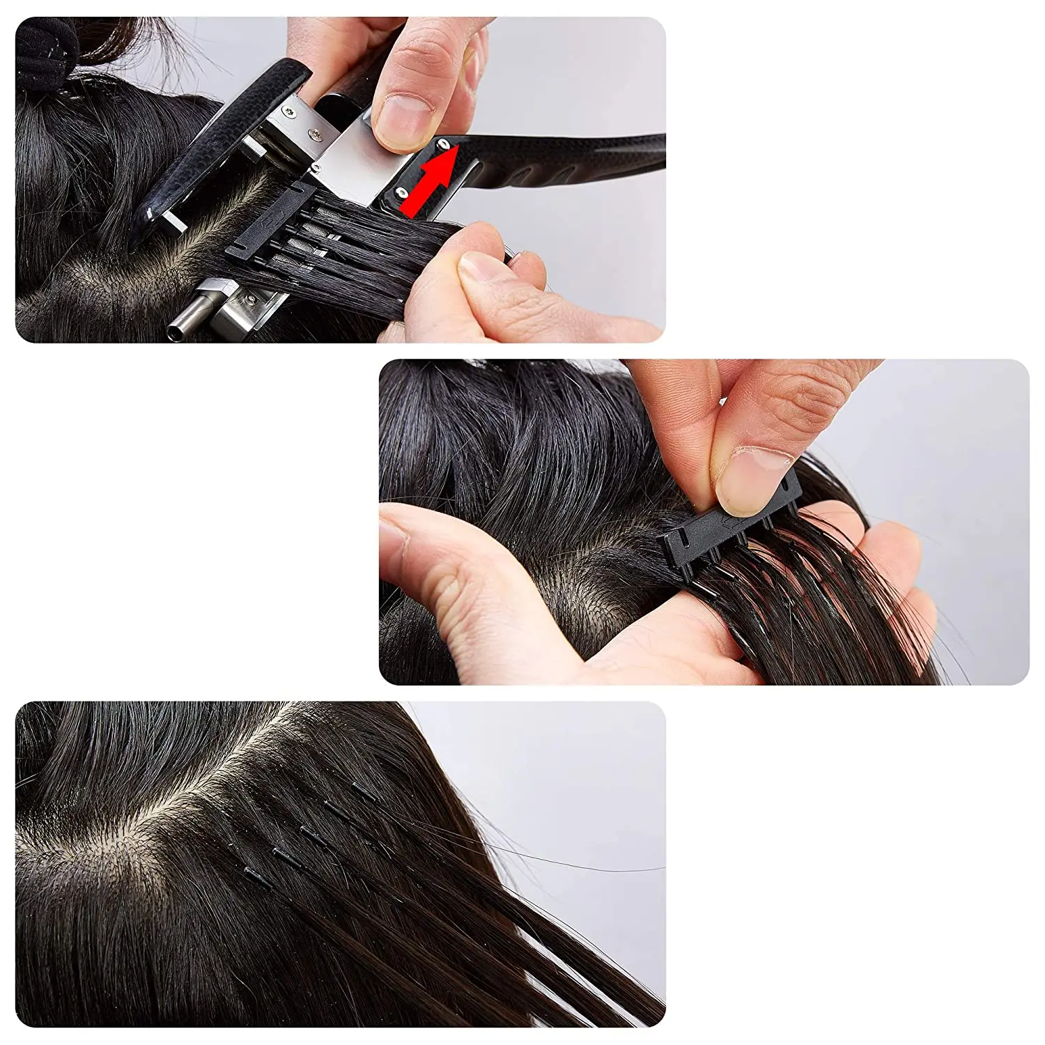 HDWIGS Straight Human Hair Extension 2nd 6D Virgin Human Hair Extensions 100% Real Hairpiece 5 Rows/pc Natural Blond Color