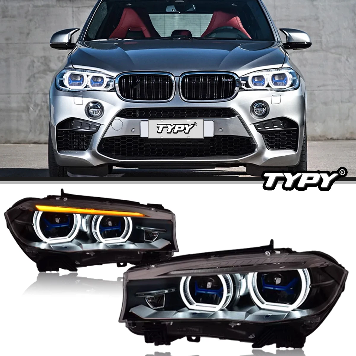 

TYPY Car Lights For BMW X5 F15 Headlights 2014-2018 LED Front Lamps Turn Signal Daytime Running Lights Car Accessories