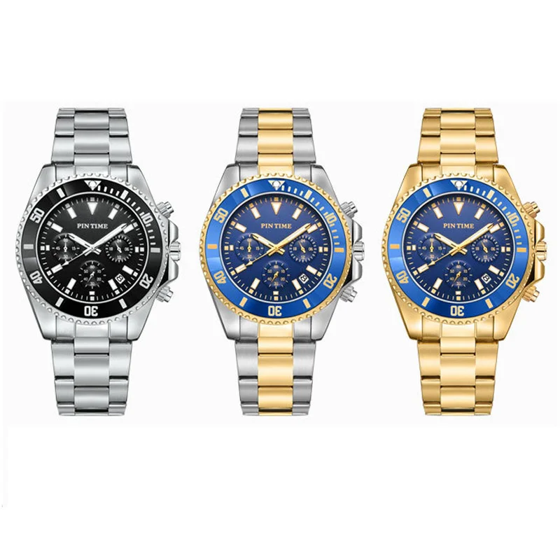 PINTIME Casuals Men's Watches 42mm Case Six-Hand Dial