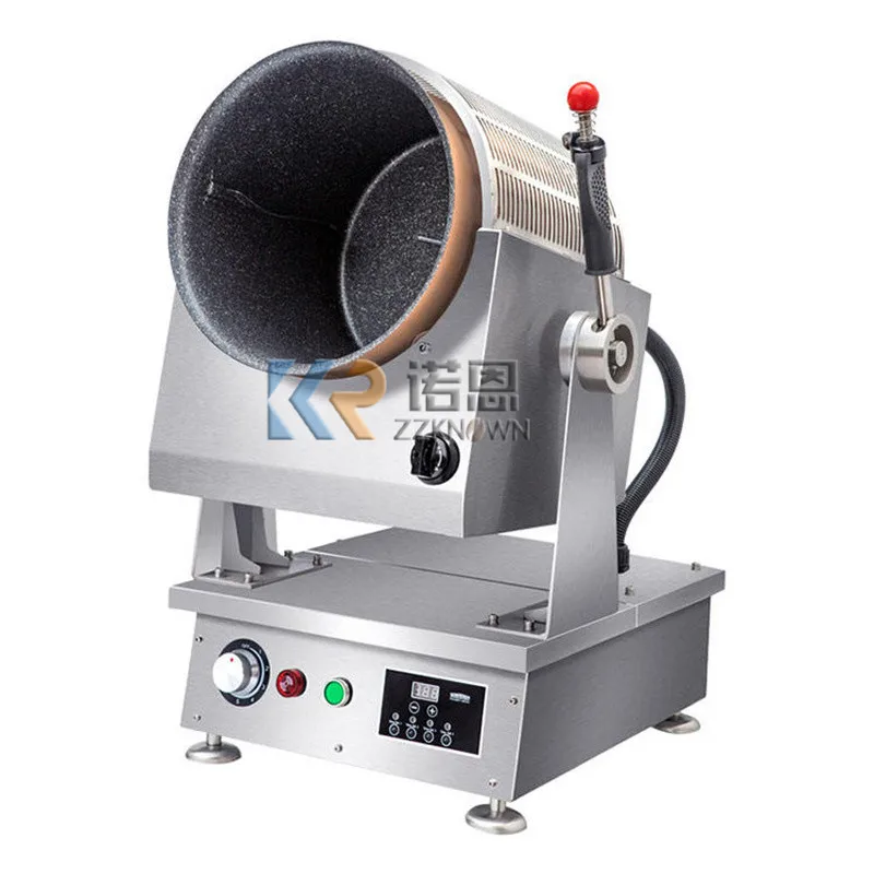 automatic electric commercial gas robotic noodles auto rotary robot wok rice cook drum type stir fry Commercial Drum Type Food Cooking Machine Fried Rice Vegetables Powder Cook Pot Intelligent Automatic Peanuts Stirring Machines