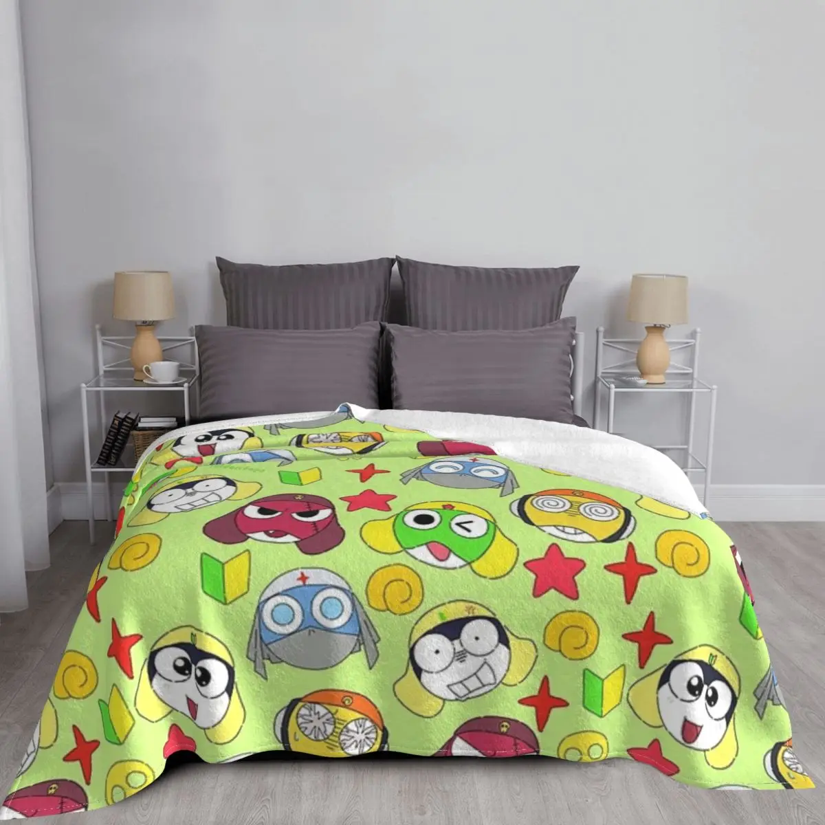Keroro Blanket Flannel Spring Autumn Kero Platoon Breathable Lightweight Throw Blankets For Sofa Couch Rug Piece 5