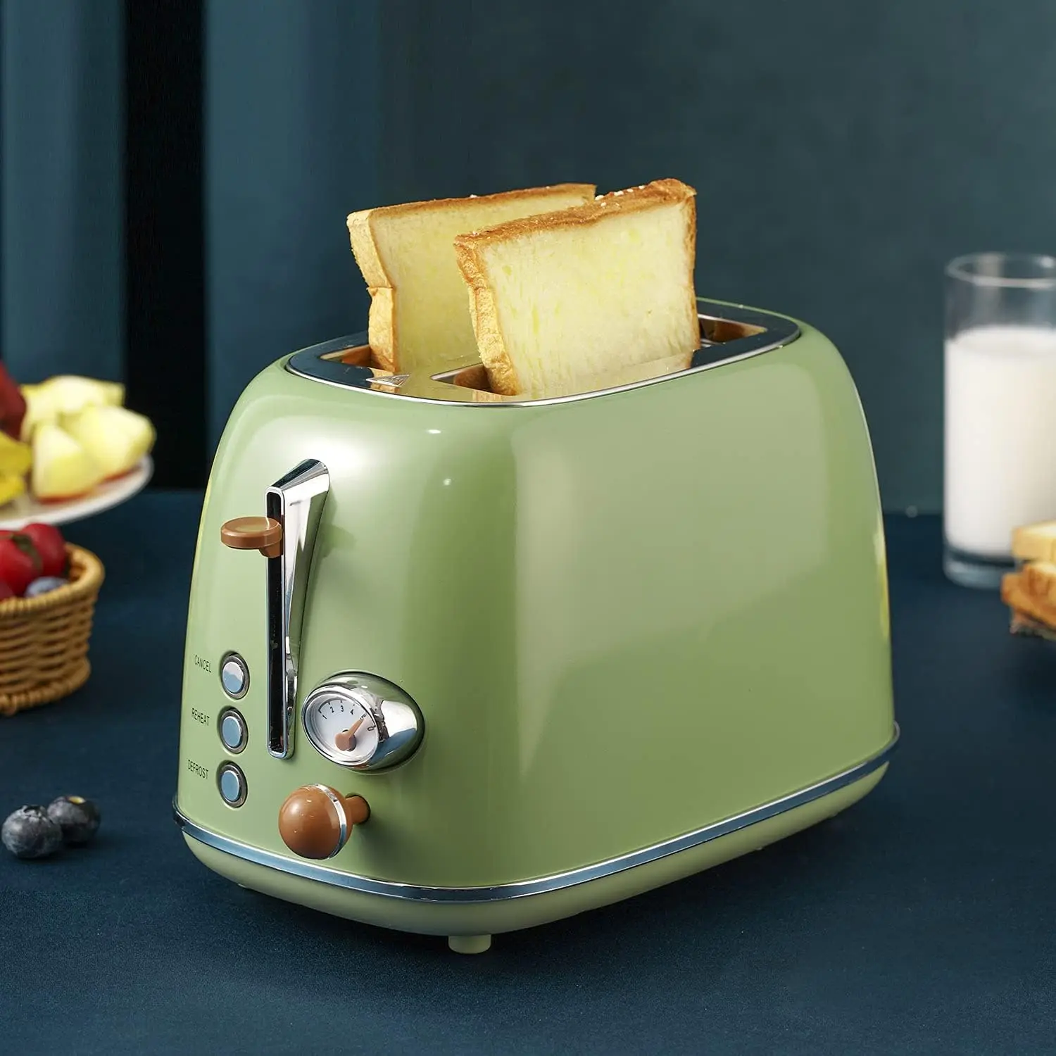 Household 2 Slice Toaster 6 Adjustable Levels Warming Defrosting Count Display sandwich toaster bread maker