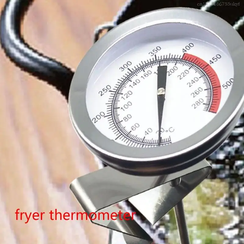 Oil Thermometer for Deep Frying 20℃～280℃/50℉～550℉ Stainless Steel Deep Frying Thermometer with Clip for Cooking Oil Fry F1FB 3