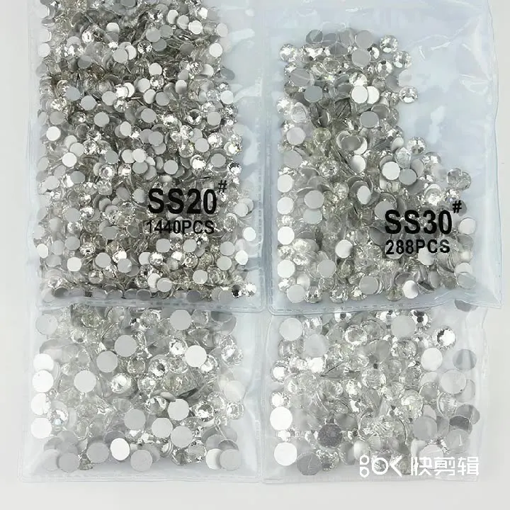 크리스탈 클리어 & AB 라운드 라인스톤 SS3-SS50 3D 글래스 네일 아트 장식 DIY 플랫 바텀 네일 젬스 스톤 네일 용품