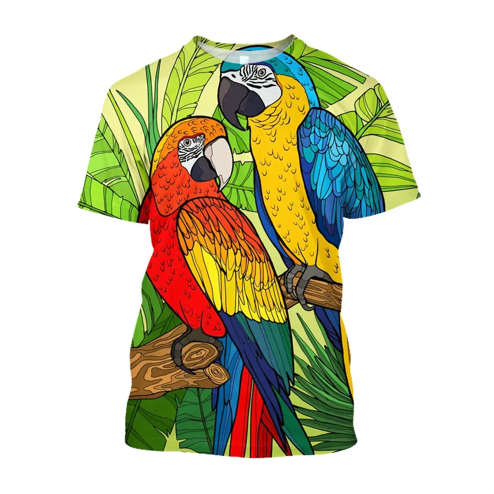 Summer Fashion Parrot Bird graphic t shirts For Unisex New