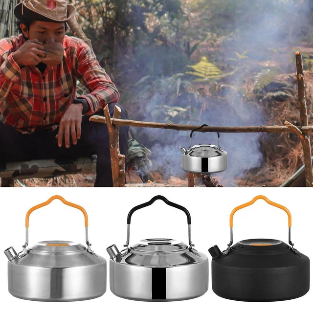 1L Stainless Steel Outdoor Camping Boil Water Kettle Portable