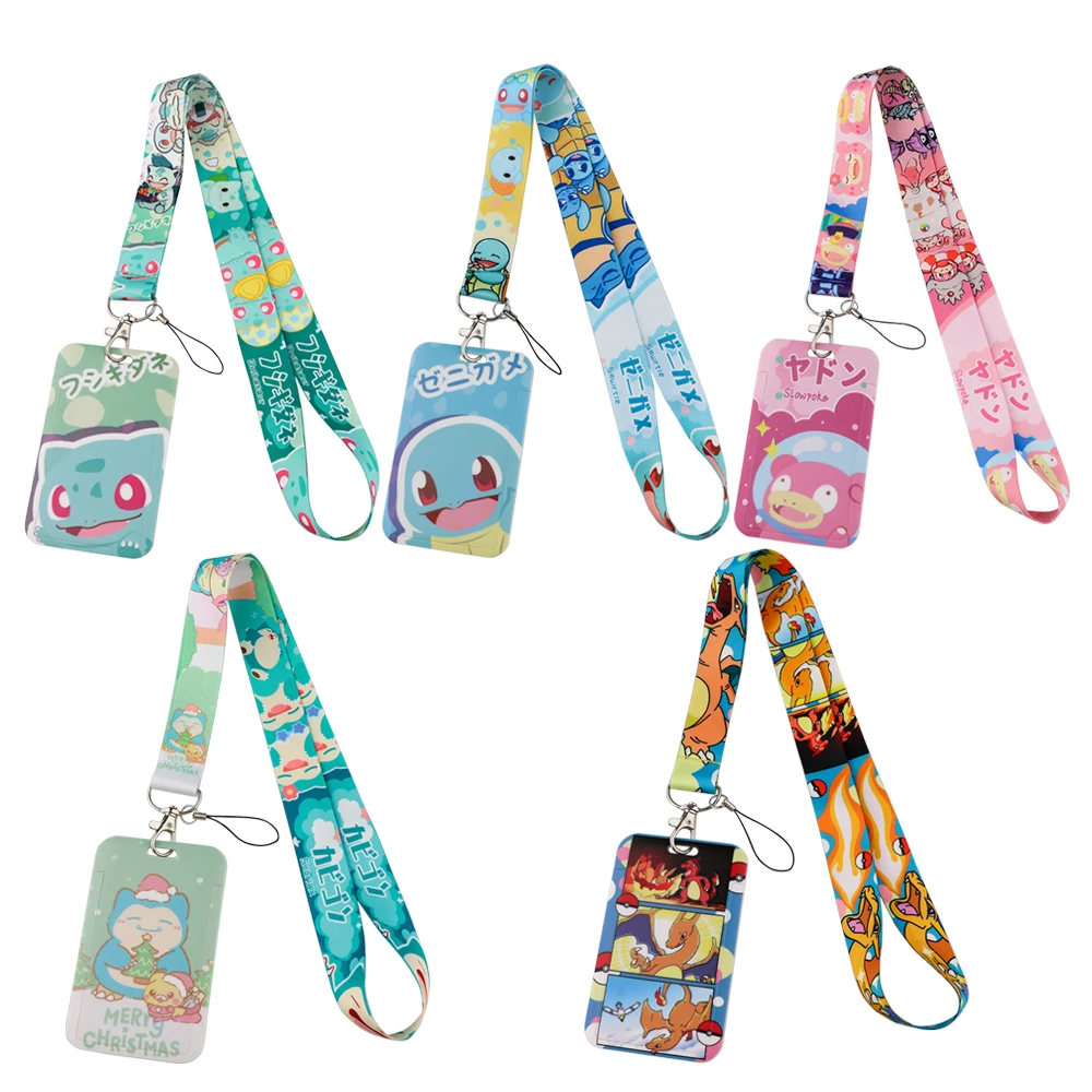 Cartoon Squirtle Neck Strap Keychain, Cordão do telefone, Chaveiros