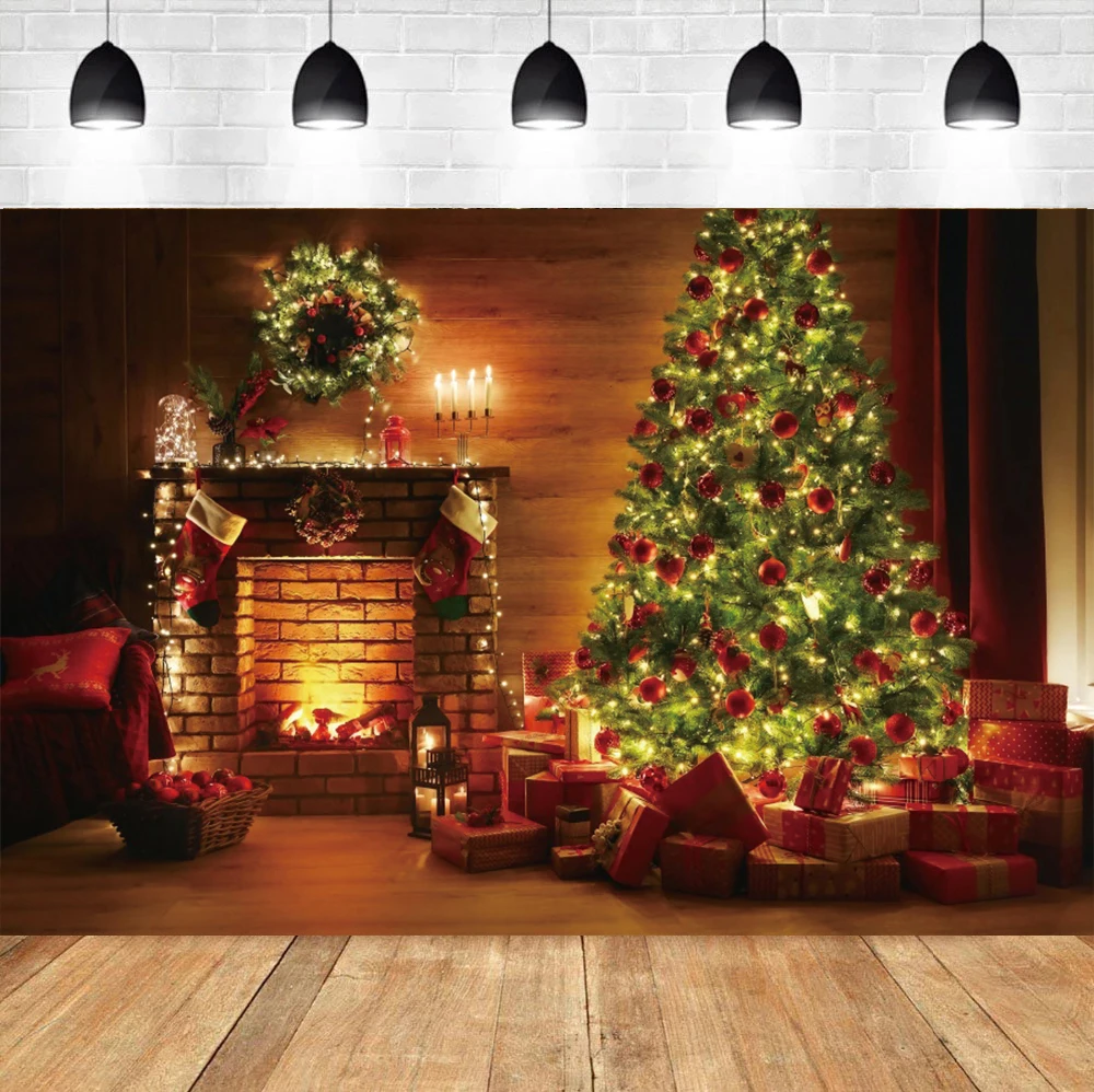 Christmas Background Decoration Home Fireplace - Christmas Background  Photography - Aliexpress