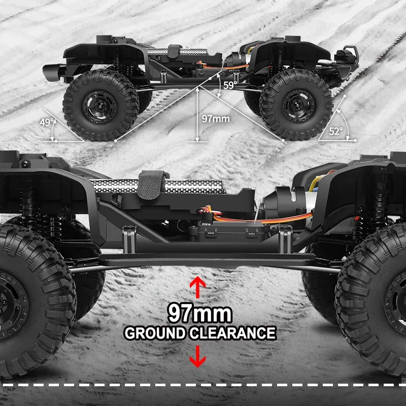 RC Crawler 1/10 Rc Car 4WD RTR HB R1001 with LED 2.4G Electric Remote Control Rock Buggy Off-road Vehicle Rc Cars for Adults 3