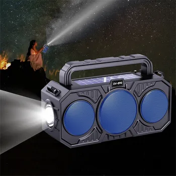 Outdoor Bluetooth Speaker Flashlight Convenient Solar Wireless Card Insertion Radio Handheld Small Subwoofer Speakers For Camp 4