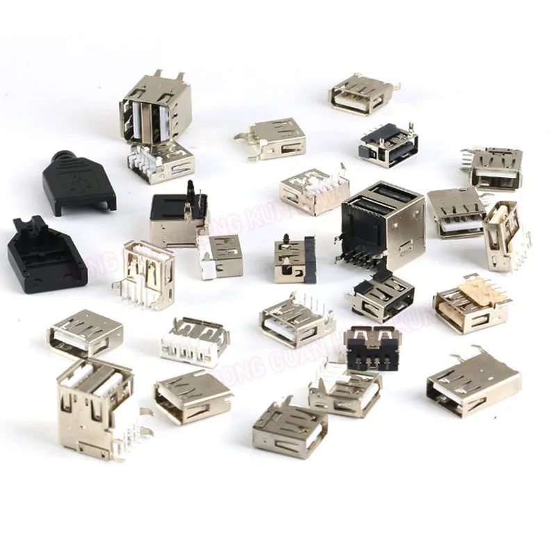 

1 PCS USB A Interface Patch Straight Jack Bend Pin Female Jack/Socket Connector For Charging Square Port Type