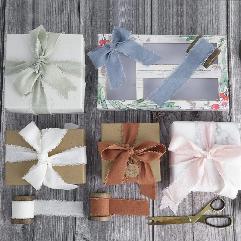 Emerald Green Frayed Edge Cotton Ribbon for Gift Packaging & Floral Bouquets – 3.8cm Wide