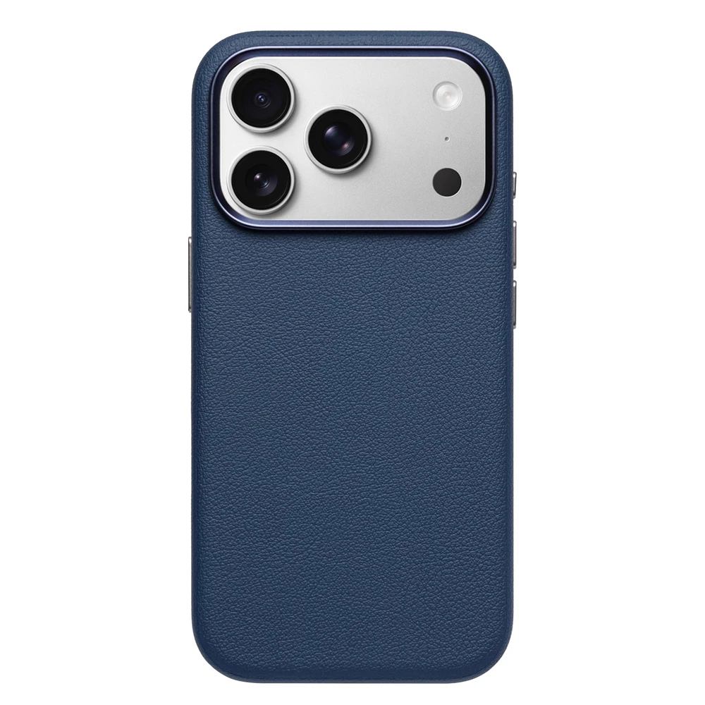 Luxurious PU Leather Magnetic Phone Case with Alloy Lens Cover & Camera Protection