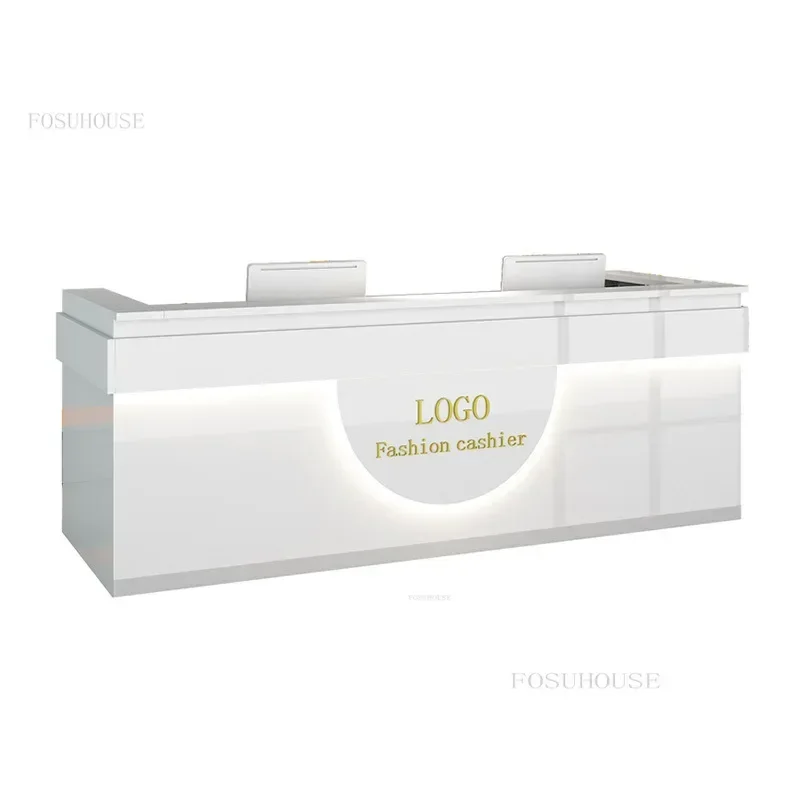 Modern Simple Reception Desks Clothing Store Front Desk Reception Counter Minimalist Small Beauty Institute Counter