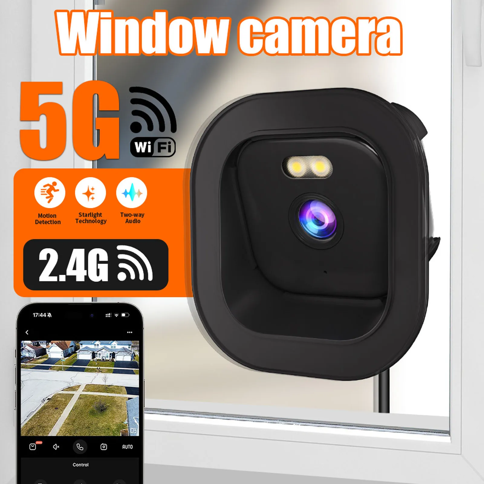 2K 윈도우 카메라 AI 풀컬러 눈부심 방지 실내 보안 카메라 (2.4G 5G Wi..