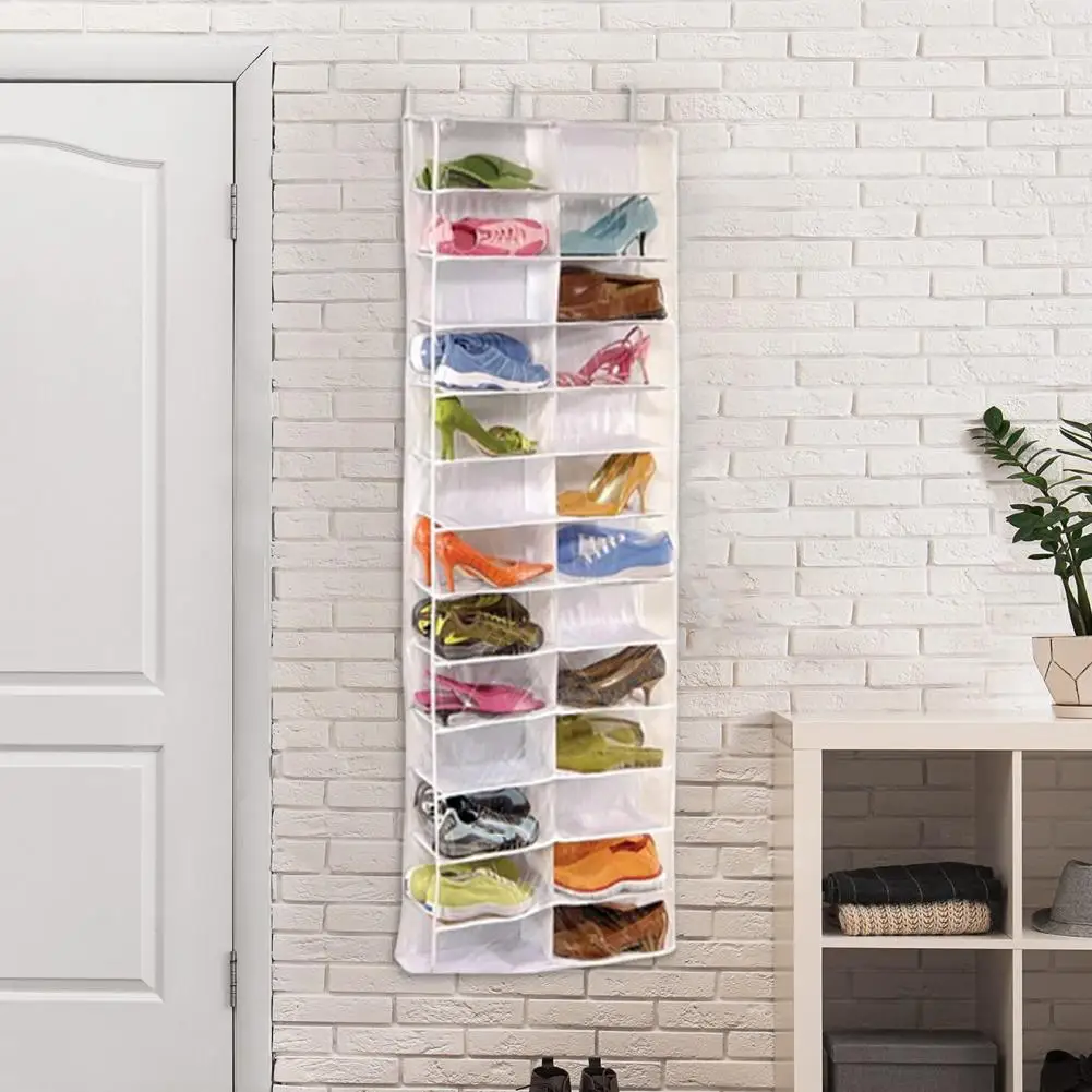160cm Over The Door Shoe Rack Hanging Shoe Organizer With 26 Large Pockets Over-the-Door Storage Bag For Closet Door Dormitory