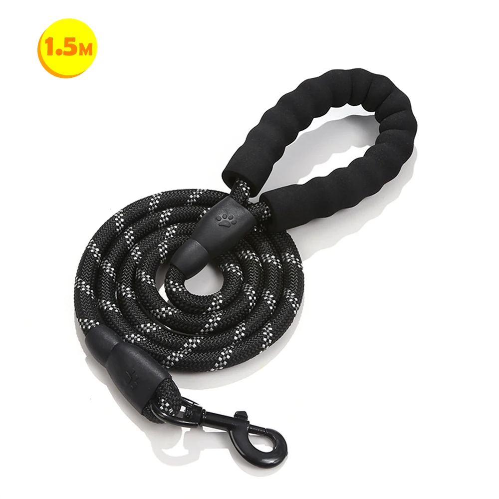 1.5m Pet Dog Leash Reflective High Elasticity Dog Leash with Soft Handle for Walking Training Nylon Dog Rope Dog Accessories 