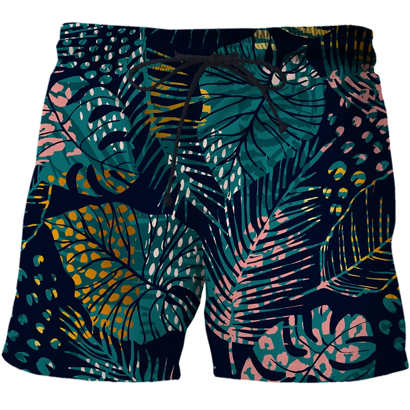 Shorts 2022 high quality polyester fabric men and women cool Jungle Leaves 3D printed shorts loose casual beach summer shorts mens casual summer shorts Casual Shorts