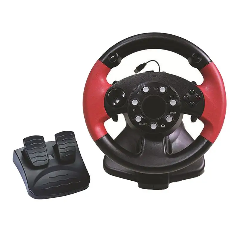 

New Gaming Racing Steering Wheel for PS3, PS2, D-INPUT and X-INPUTMode Driving Racing Wheel and Floor Pedals Real Force Feedback
