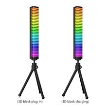 

Colorful 3D Rhythm Lamp Strip Car LED Voice-Activated Music Ambient Pickup Light Bar Set Party Desktop Home Atmosphere Lamp Bar