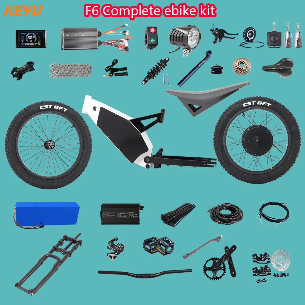 KEYU F6 enduro ebike kit 60V 3000W Electric motorcycle Complete ebike kit conversion electric bike stealth bomber frame