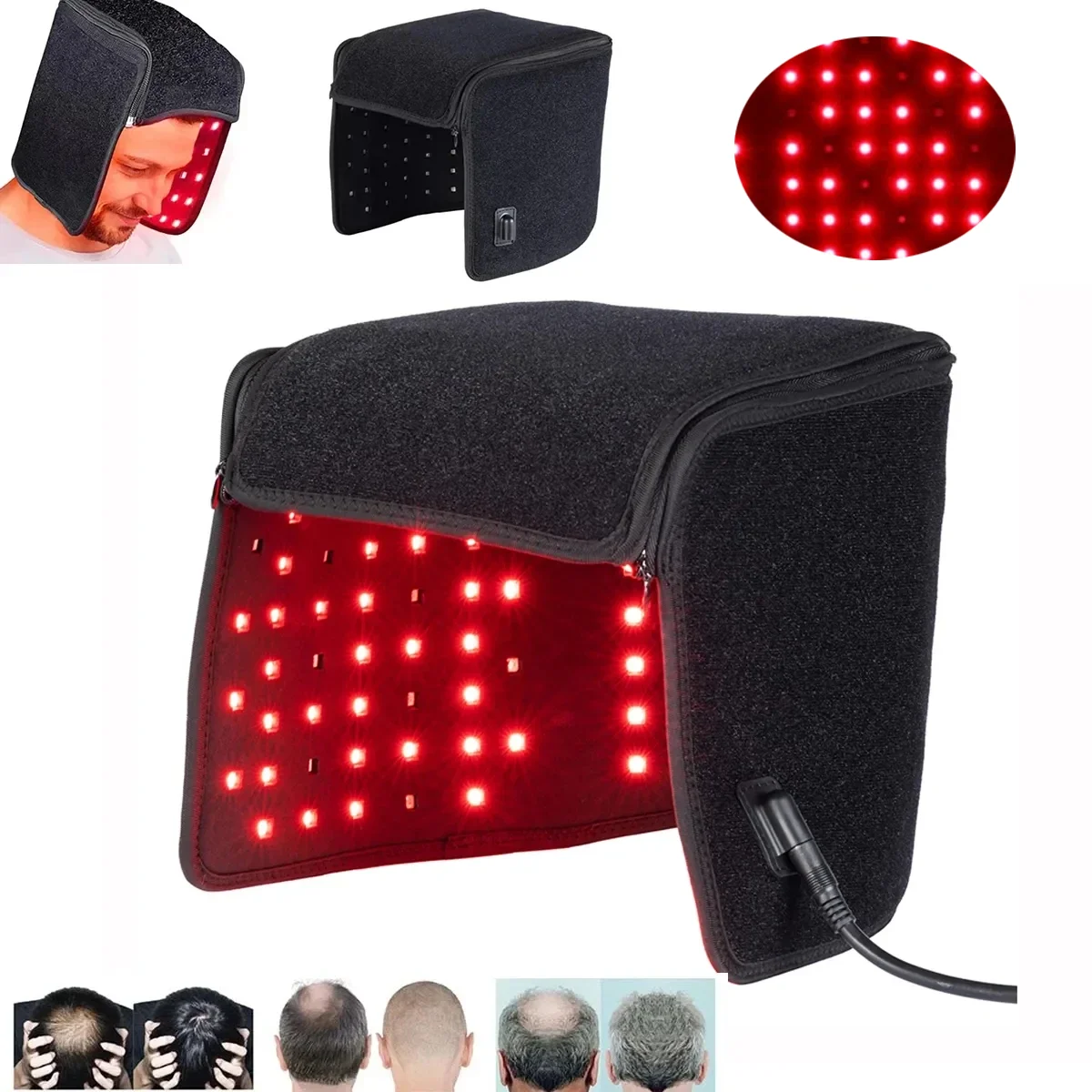 Hair Growth Cap Infrared Treatment Hat For Hair Growth Red Infrared Light Hair Growth Cap For Loss Promote Fast Regrow Care Cap