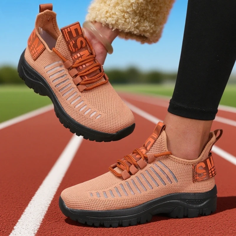 Women's Fashion Mesh Casual Sports Shoes Breathable Comfortable Running Shoes Shock-absorbing Buffering Training Light Sneakers