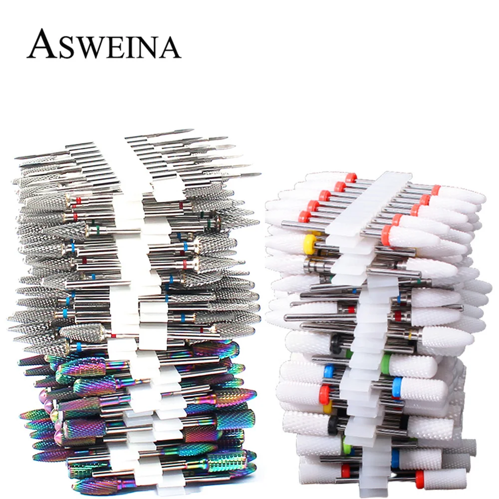 10pc Carbide Manicure Cutters Set Nail Drill Bits Gel Polish Remover Cutter Ceramic Strawberries for Nails Electric Files Tools 1