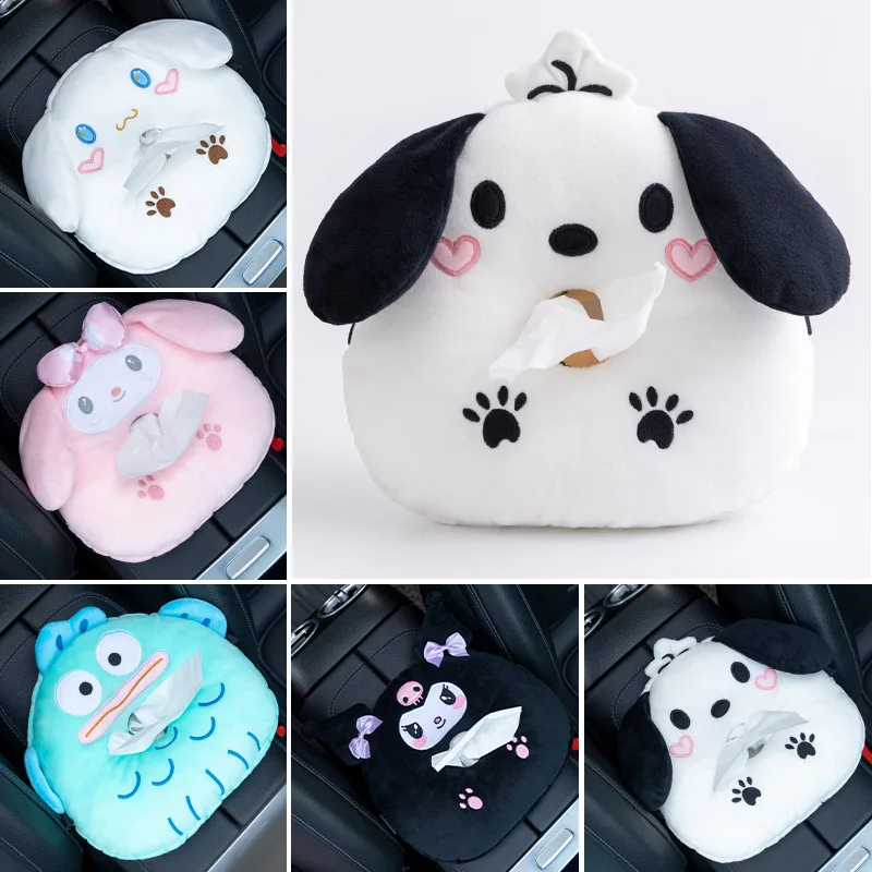 

Kawaii аниме тканевая Коробка Чехол для автомобиля в японском стиле плюшевая понравилка Kuromi My Melody Cinnamoroll тканевая коробка крышка домашний декор