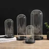 Dia 20cm Custom Decorative Clear Display Glass Cloche Bell Jar Dome With Black Wooden Base For Gifts 2