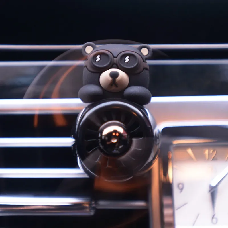 Car Accessories Air Freshener Pilot Rotating Propeller Air Outlet Fragrance Flavoring In Car Goods Little Bear Pilot Decor