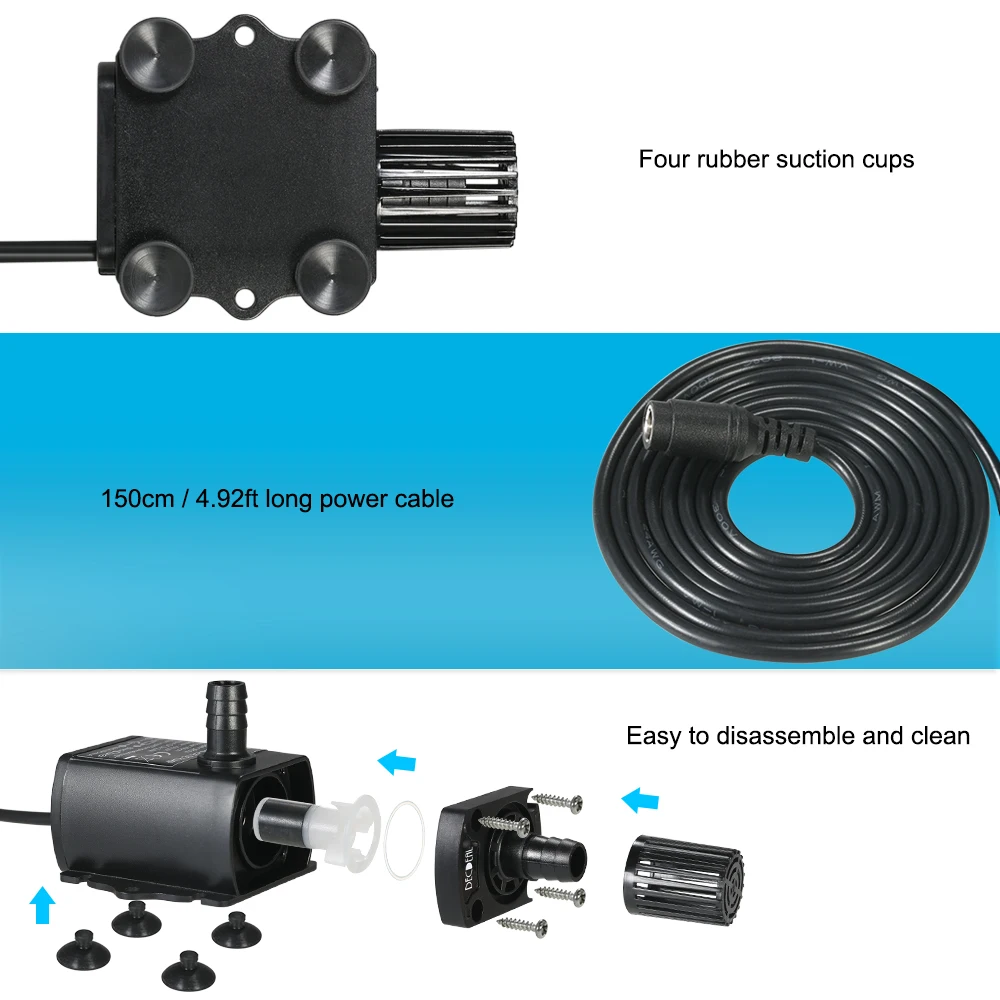DC12V 10W 400L/H Lift 400cm Brushless Water Pump Ultra-quiet Mini 5.5*2.1mm Female Submersible Fountain Flow Adjustment water pump,aquarium water pump,fish tank pump