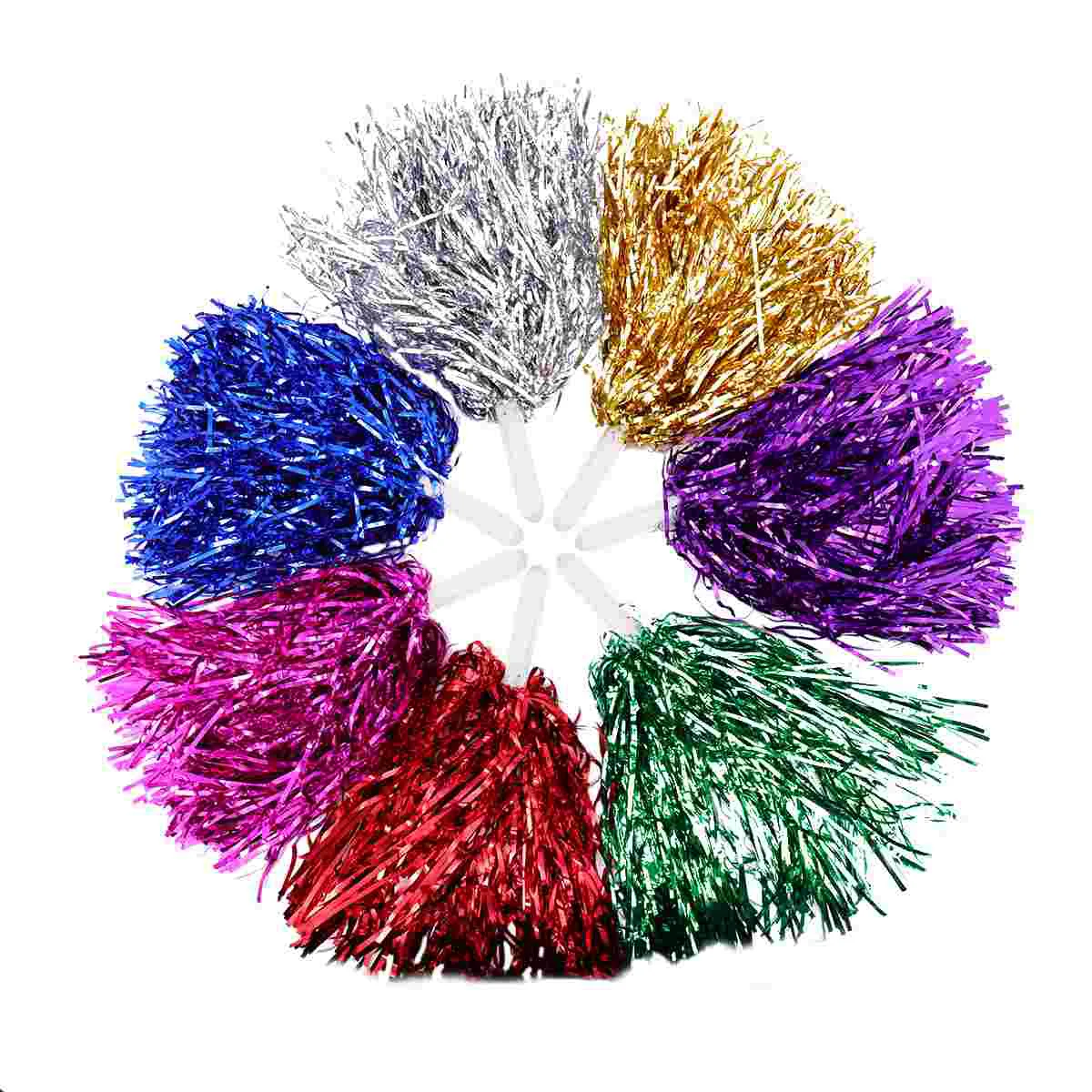 

14pcs Cheerleaders Ball-Flower Aerobics School Sports Meet Ball-Flower Props Cheering Balls (Straight Hole, Mixed Color)