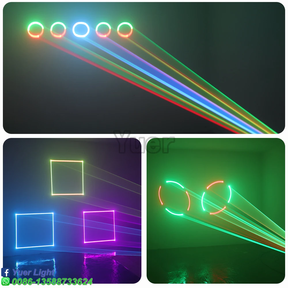 전문가용 ILDA RGB 애니메이션 레이저 조명, 크리스마스 DJ 디스코 파티 볼 라이트, 리모컨 효과 프로젝터, DMX, 15W, 30Kpps